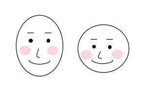 面長丸顔